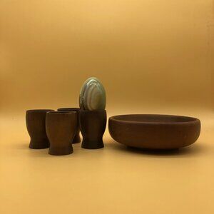 Vintage Baribocraft wooden egg cups set - 0020GI